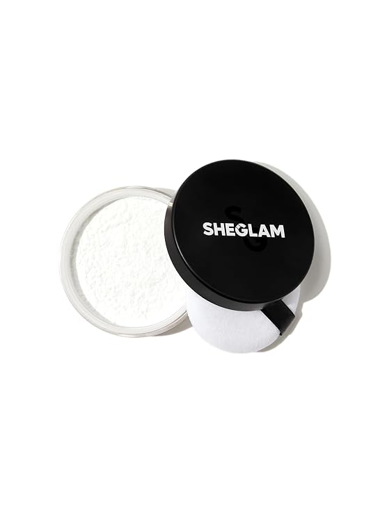 SHEGLAM Baked Glow Setting Powder Oil Control Loose Face Powder Translucent Pore-Less Flawless Smooths Fine Lines Glowy Powder - 00 Translucent