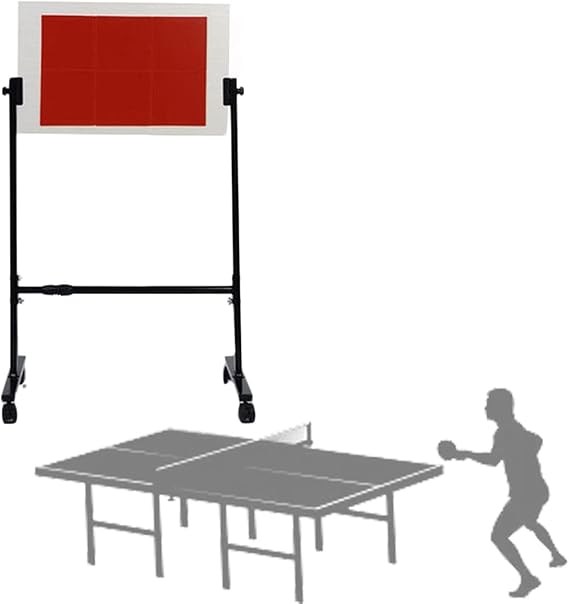 Floor Stand Table Tennis Rebound Board Rebounder, Rolling Ping Pong Return Board with Brake Wheels, Self Training Equipment Size: 60x40cm/23.6x15.7"