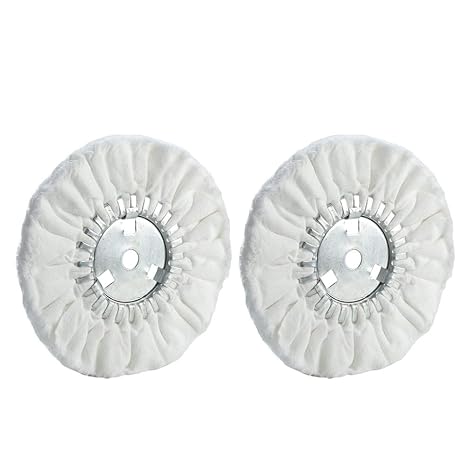 10" Soft Airway Buffing Wheel White Flannel / 5/8'' Arbor Hole/Finish Polish Step for Angle Grinder - 2 PCS