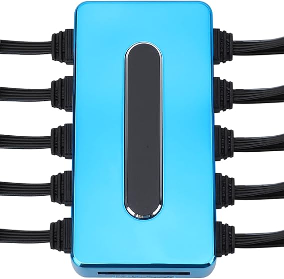 RGB Fan Hub PC Case Fan Controller 4 Pin, Support 10 Computer CPU Fans Splitter (RGB)