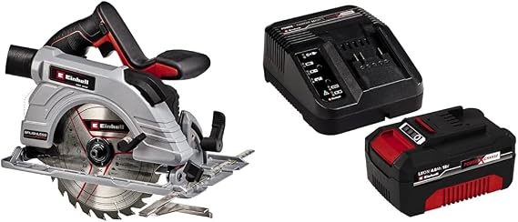 Einhell TE-CS 18/190 Li BL - Solo, Kömürsüz Akülü Daire Testere ve Einhell 18V 4,0 Ah PXC Starter Kit (Başlangıç Seti)
