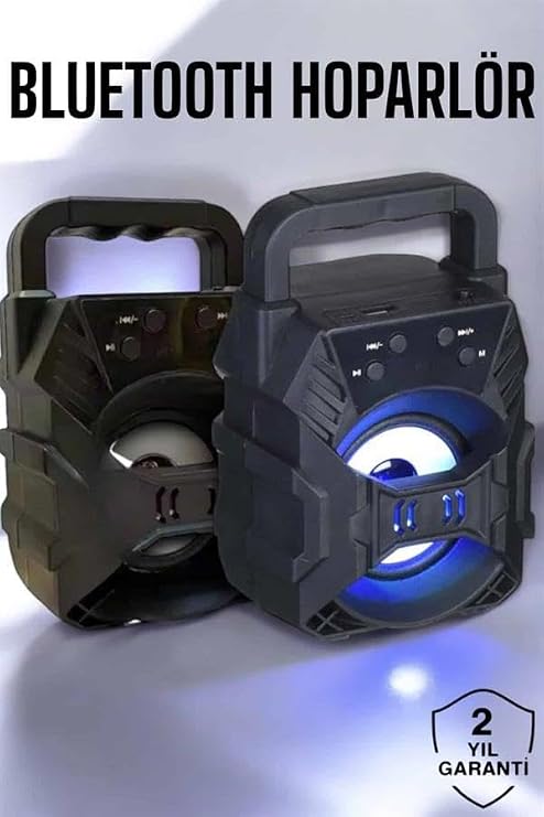 Taşınabilir Bluetooth Hoparlör Led Işıklı Uzun Pil Ömrü