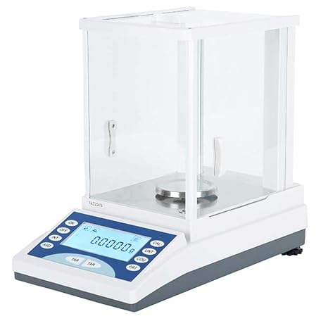 High Precision Electronic Scale, Digital Scale, Laboratory Electronic Balance, Analysis Scale, 0.1 mg/0.0001 g, RS232C Interface, Measuring Pan Dimensions: 3.1 inches 80 mm, For Laboratory/School/Jewelry Store/Pharmaceutical/Industrial Measurement, Includes Windshield 100g x 0.1 mg