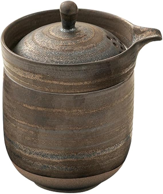 Coarse pottery express cup, portable travel tea set - coarse pottery threaded pot gilded