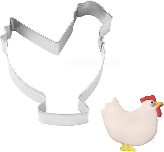 BRBASAP Chicken Cookie Cutter Small Farm Animal Shape Cutter Premium Food-Grade Stainless Steel Fun Animal Shapes for Cookies Ornament and Crafts Dishwasher Safe Cutters for Chick Themed Baking Fun
