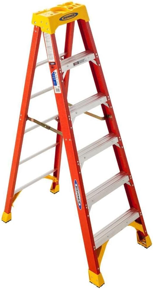 Werner 6206 stepladders, 6-Foot, Orange, 6 Ft