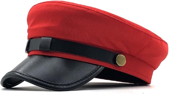Classic Yacht Captain Sailor Hat for Women Newsboy Cabbie Baker Boy Peaked Beret Cap (S-M)