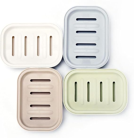 Set of 4 Plastic Soap Dish Container Box