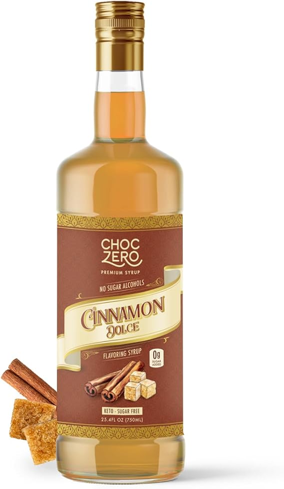 ChocZero Sugar Free Cinnamon Dolce Coffee Syrup, 25.4 fl oz