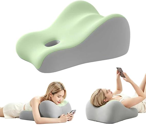 Ergonomic Memory Foam Wedge Pillow, Intimacy Couples Pillow- Green
