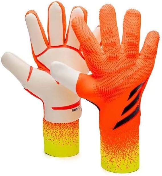 LongjihuiSoccer Goalkeeper Gloves Goalie Training Gloves Strong Grip Anti-Slip and Breathable for Adults and Children, 6, Black Orange