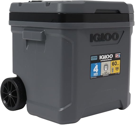 igloo Cooler Box 57L Cold Insulation Latitude 60 ROLLER 35051 Gray/FF/Men's