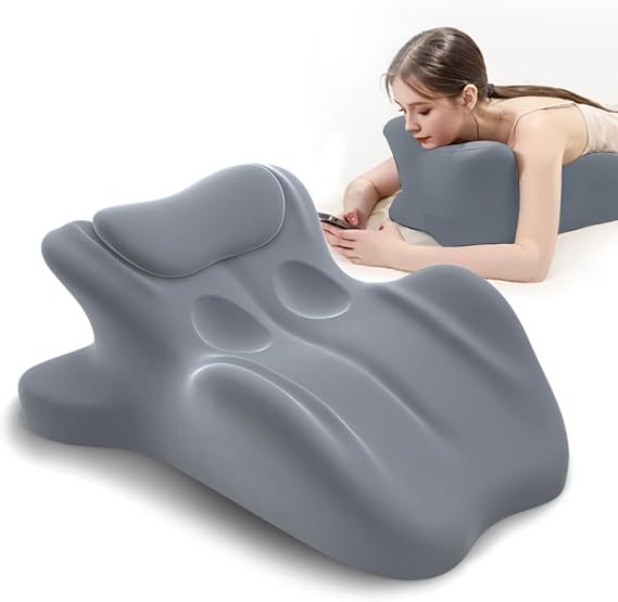 Ergonomic Memory Foam Wedge Pillow, 27 Bed Wedge Support, Grey