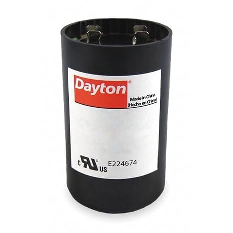 Dayton Round Motor Start Capacitor,105-126 Microfarad Rating,220-250VAC Voltage