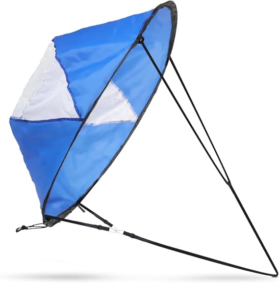 HERCHR Kayak Wind Sail, 108cm/42in Foldable Downwind Wind Sail Kit Transparent Window Canoe Sailing Paddle Board Accessories for Inflatable Boats