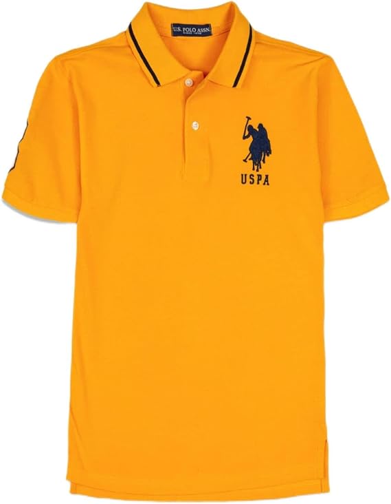 U.S. Polo Assn. Boys Yellow Solid Collar Polo Shirt