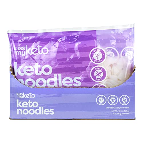Kiss My Keto 5 Calorie Shirataki Noodle Ramen 6-Pack - Fettuccine Low Carb Keto Noodles | Keto Pasta Noodles Zero Carbs 0g-Net, Zero Sugar - Plant Based Konjac, Gluten, Soy & Grain Free Pasta