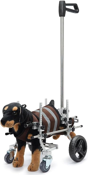 Four-Wheeled Dog Wheelchair, Adjustable Pet Wheelchair for Disabled Dogs, Front and Rear Leg Rehabilitation, Helps Paralyzed Pets Walk, 8-20 Pound Capacity(Color:B)