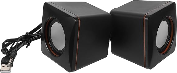 Mini USB Computer Speakers Wired Desktop Speaker for Laptop Pc, Portable Small Multimedia Audio System with USB Plug, Compatible with Dc5v Power for Home and Office Use