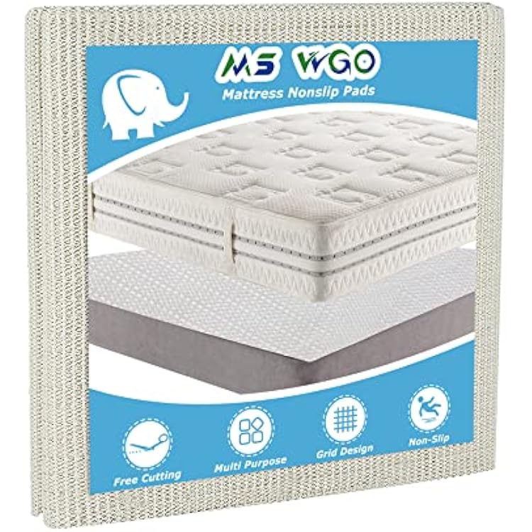 MS WGO Mattress Slide Stopper Non Slip Rug Pads 5.9 x 6.5 Ft Non Slip Furniture Pads Resistant Trimmable Mat Topper for Rug,Sofa,Bed,Chair Cushion King Size