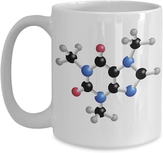 mmandiDESIGNS Caffeine Molecule Coffee Mug Science Buffs Teachers Students 11oz or 15 oz Ceramic Cup