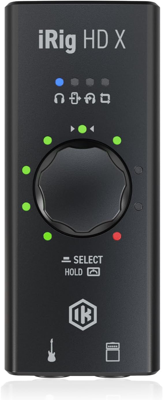 IK Multimedia iRig HD X Guitar Audio Interface - 96 kHz Music Recording, 24-bit, For iPhone, iPad, Mac, iOS, And PC With Lightning Cable, USB-C, Guitar Accessories, Recording Studio Equipment