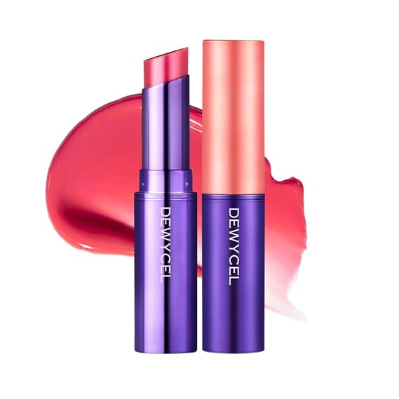 DEWYCEL TINTOURING BALM | LIPS CORAL | Non-Sticky Moisturizing & Hydrating Tinted Lip Balm for Chapped Lips | Natural Color Lip Glow Balm | 0.16 oz (4.5g)