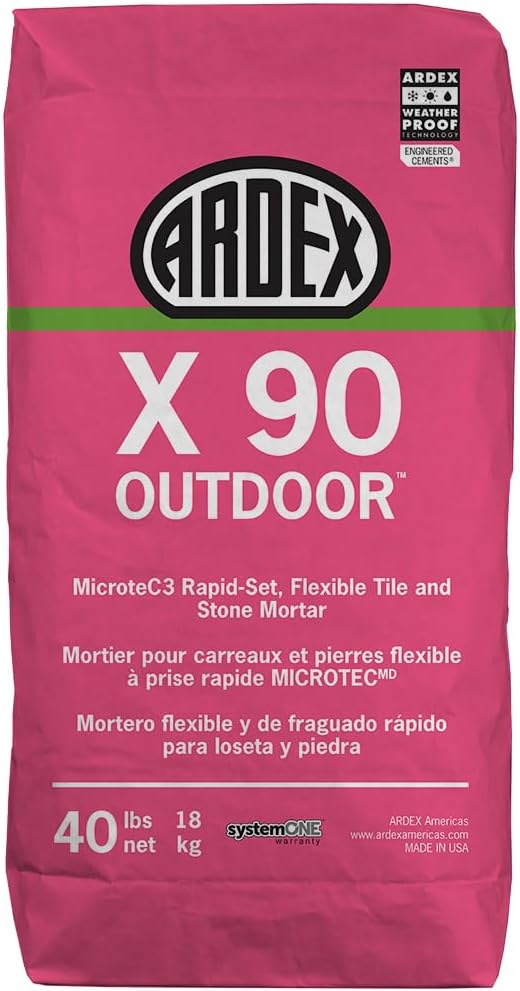 Ardex X 90 Outdoor Microtec Rapid-Set Thinset Mortar 40 lb (18 kg) White