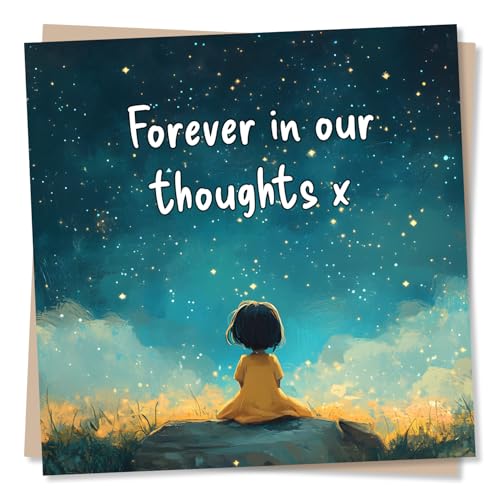 Beautiful Sympathy Card for Loss of Loved One - Grief and Death - Forever In Our Thoughts - For a Friend, Mother, Brother, Dad, Mum, Sister, Relative