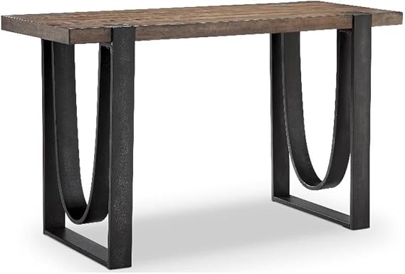 Magnussen Home Bowden Rustic Honey and Distressed Iron Rectangular Sofa Table