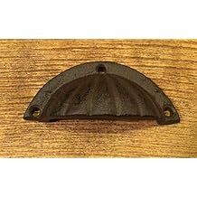 Cast Iron Seashell Cup Shaped 4" Cabinet Drawer Handles Pull (Single) 0184-0034