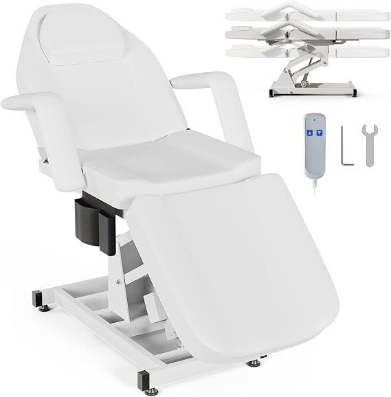 Paddie Electric Height Adjustable Massage Table 3-Section Folding, White