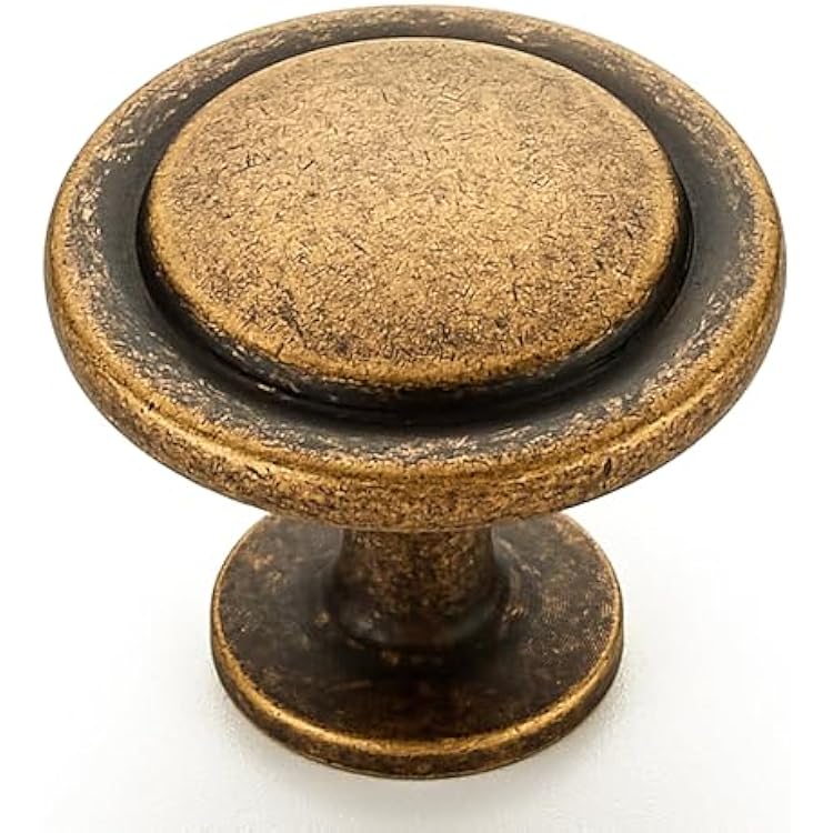 Ravinte 1 Pack 1-14 Inch Kitchen Cabinet Knobs Antique Brass Zinc Pulls Door Handles for Dresser Drawers
