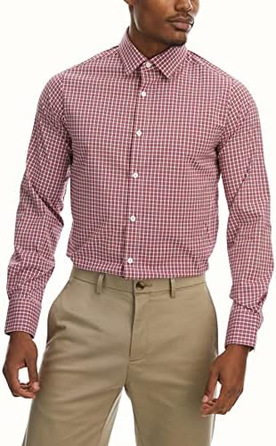 Perry Ellis Portfolio Mens Long Sleeve Classic Fit Performance Dress Shirt