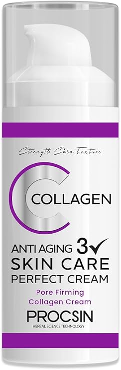 PROCSIN Anti-Aging Etkili Collagen Krem, Yaşlanma & Kırışıklık Karşıtı, Cilt Sıkılaştırıcı & Yenileyici, Günlük Bakım, 50 ML