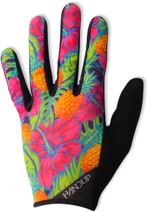 Handup Summer Lite Full Finger Lightweight Hot Days Breathable Gloves - Bicycle Enduro Downhill XC Cycling Motocross Unisex Summer Gloves (Pineapples of the Caribbean, X-Large)