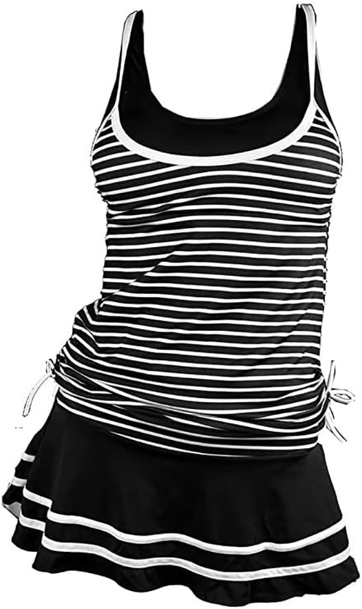 Women's Tankini Striped Vintage Swim Dress