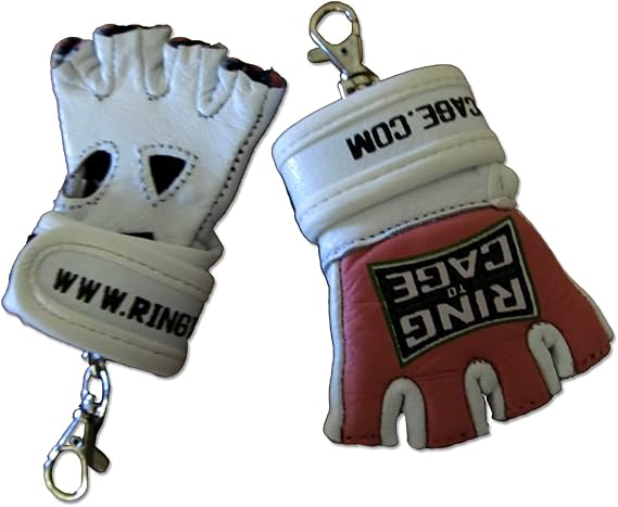 Ring to Cage MMA Glove Key Chain - Leather