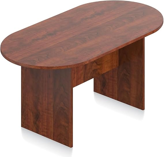 NBF Laminate Six Seat Conference Table 6'L Dark Cherry Greenguard Certified Office Furniture with Professional Look and Conference Room Decor