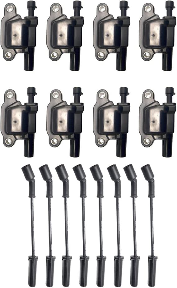 AD Auto Parts Ignition Set: 8 B058 Ignition Coils + 8 WGM48 Spark Plug Wires
