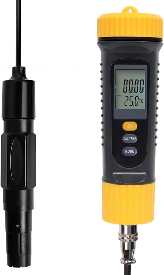 Digital Dissolved Oxygen Meter 0-20mg/L Water Quality Analyzer with LCD Display, Portable Plastic Tester for Aquaculture and Sewage Treatment