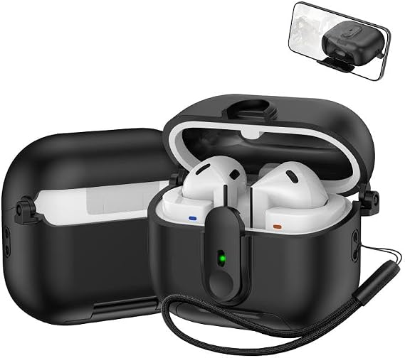 Rongep Samsung Galaxy Buds 3-Pro-3 FE için Lock-Stant Kulaklık Kılıfı Tek Parça Dizayn Çizilme ve Darbe Önleyici Buds 3 Pro Koruyucu Rahat Tutuşlu Güvenli Kilit Tasarımlı Buds 3 Pro Kılıfı (Siyah)