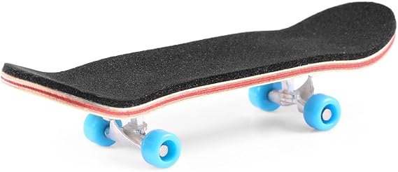 Mini Finger Skateboard Wooden Finger Board Ultimate Sport Training Props in Light Brown with Ball Bearings -1 Pack (Random Color Bearing Wheels)