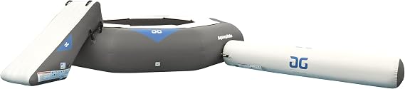 AQUAGLIDE Recoil Tramp- Inflatable AquaPark Trampoline with C- Deck, Slide & Log - 17ft