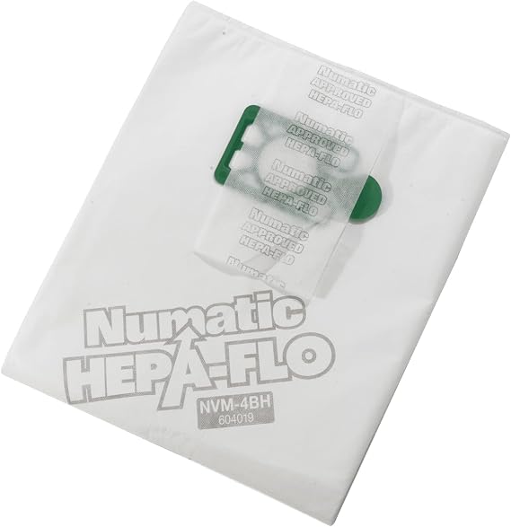 Numatic NVM-4BH SMS Hepaflo Dust Bags, Plastic