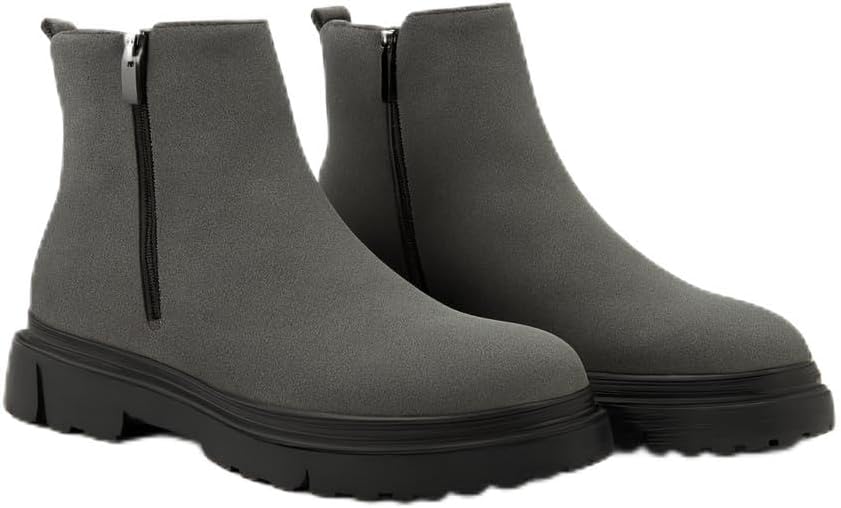 BA0777 Süet Füme Çift Fermuarlı Erkek Yarım Bilek Bot