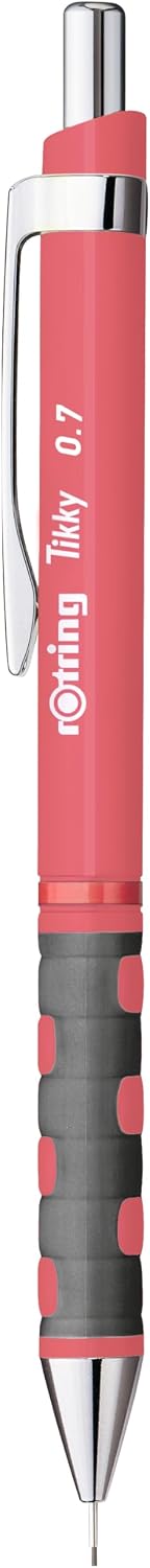 rOtring Tikky Pastel Mechanical Pencils | HB 0.7 mm | Tea Rose | with Comfort Rubber Grips | 12 Count