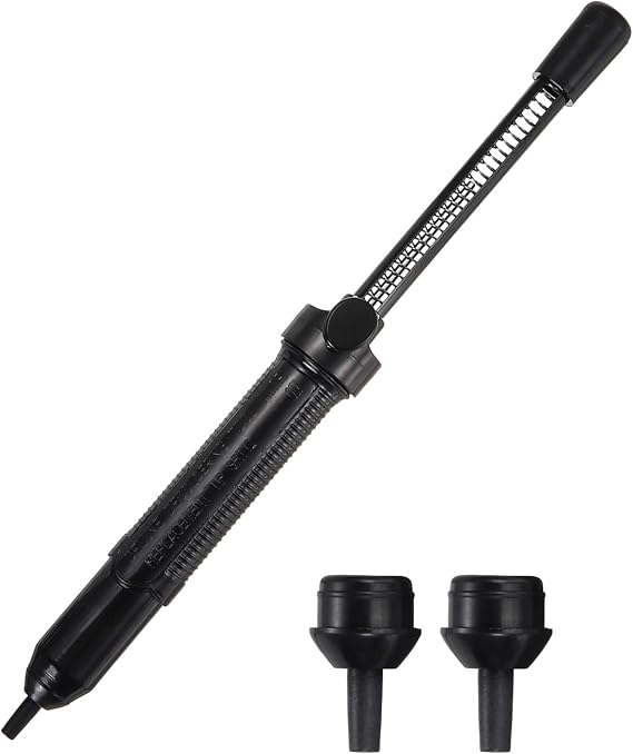 sourcing map Solder Sucker, 53.3 kPa Desoldering Pump with Single Seal Rings,Black Nozzle 330mm Plastic Solder Sucker Tool for Electronics Repair Soldering Desoldering, Black