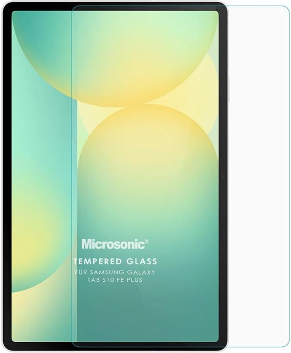 Microsonic Samsung Galaxy Tab S10 FE Plus Tempered Glass Cam Ekran Koruyucu [Galaxy Tab S10 FE Plus X620 ile Uyumlu Ekran Koruyucu - Şeffaf]