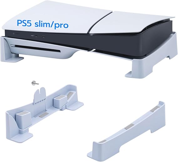 Mcbazel PS5 Slim Horizontal Stand & Console Holder for PlayStation 5 Pro & PS5 Slim DE/UHD Consoles – White